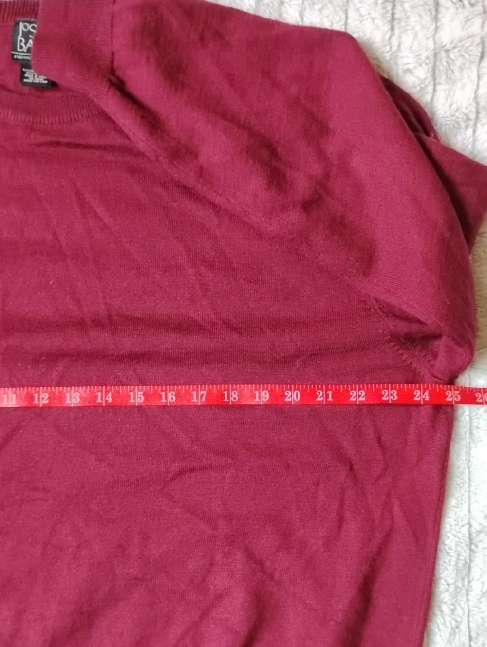 Rich Burgundy MERINO WOOL Blend Jos. A. Bank Executive Collection XL Sweater